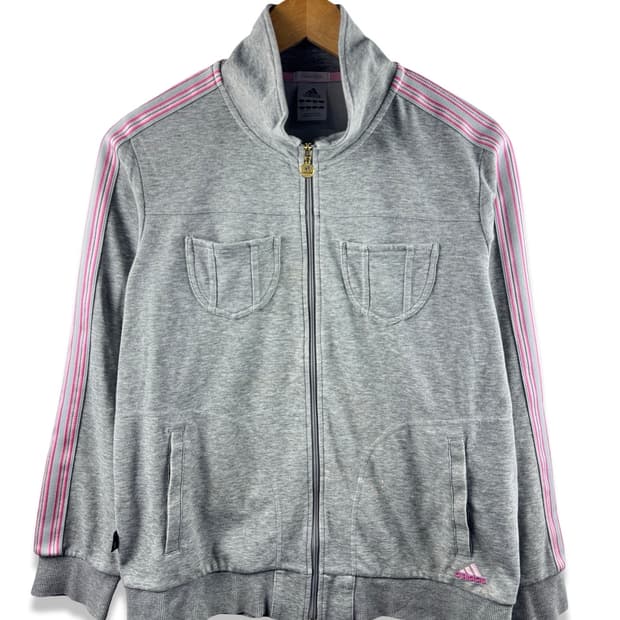 아디다스 그레이 핑크 코튼집업1984