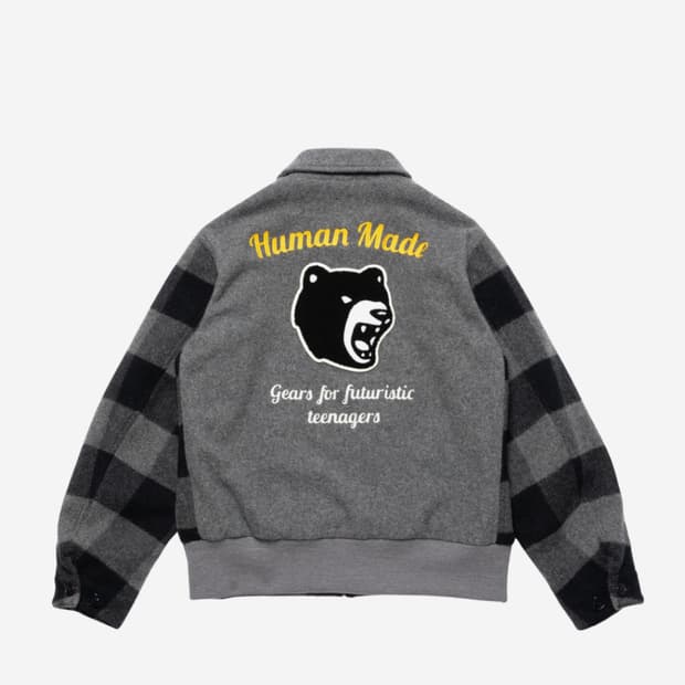 휴먼메이드 곰 럼버 자켓 그레이/블랙
