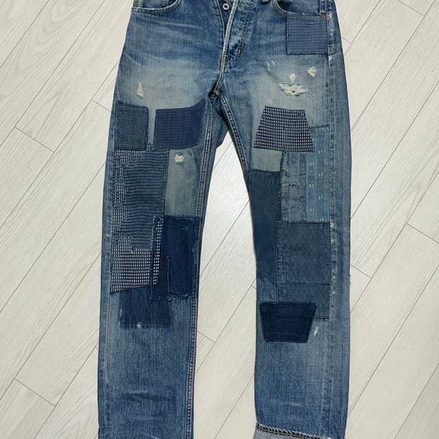 Fdmtl denim 클래식 스트레이트 펀드멘탈 보로 데님