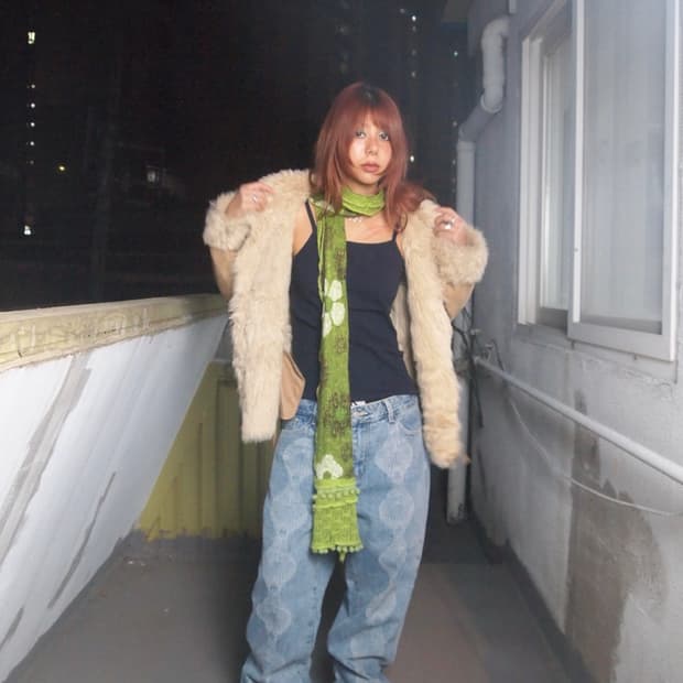 빈티지 리본 무스탕