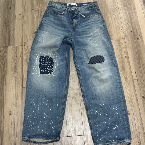 자라x아더에러 패치워크 블루 진 맨즈36