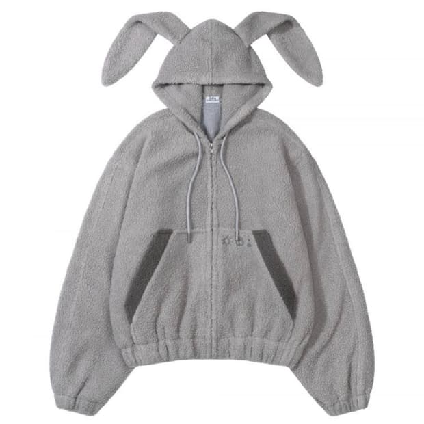 earthjigu 어스지구 FLUFFY BUNNY JACKET (GRAY