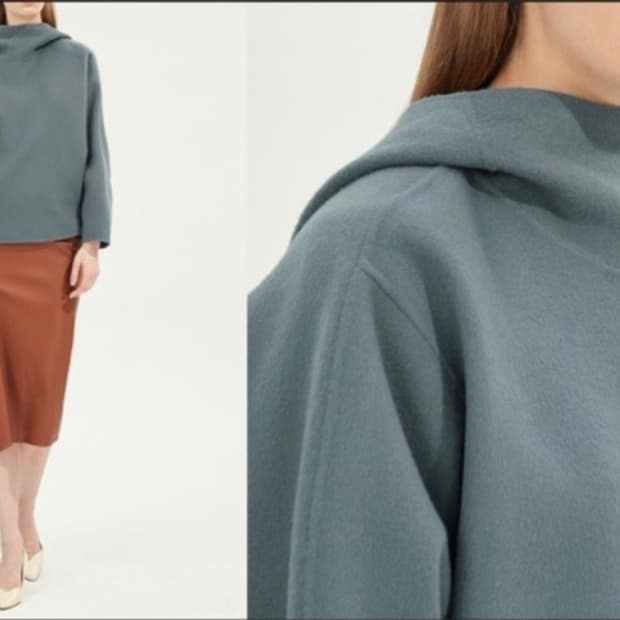 한섬 랑방콜렉션 모 100% 후드 탑 IT.1