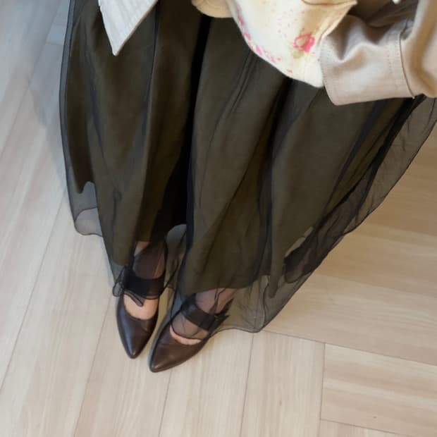 [DO DO] layered long skirt 