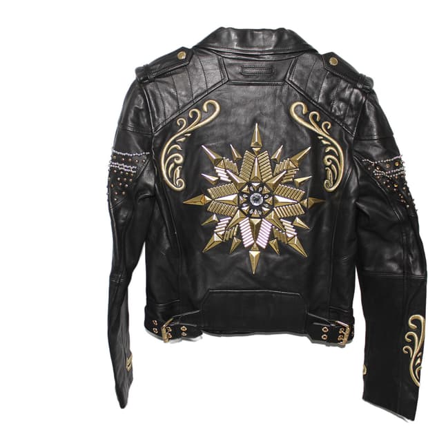 Juicy Couture 쥬시꾸뛰르 스터드 램스킨 레더 바이커자켓