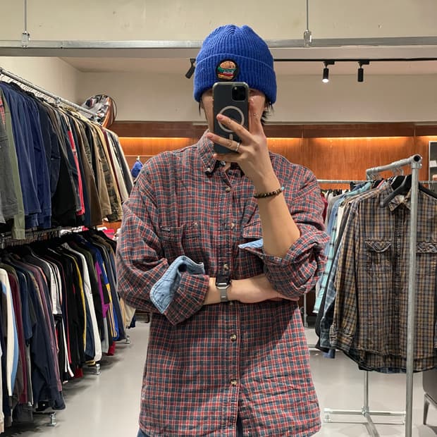 빈티지 체크 셔츠