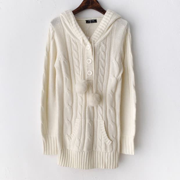 bubble hood long knit