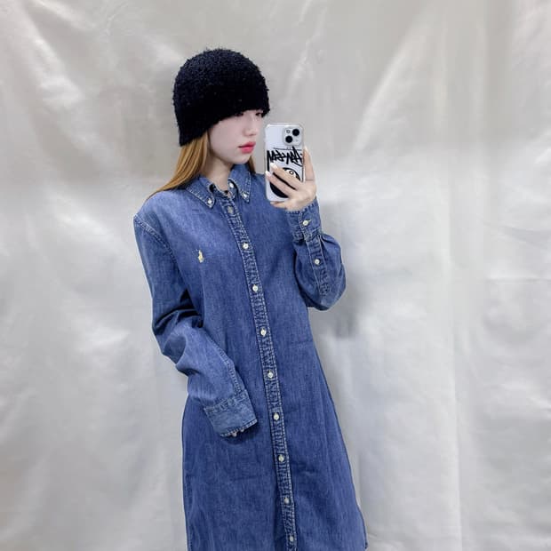 폴로 랄프로렌 포니 데님 원피스 셔츠 