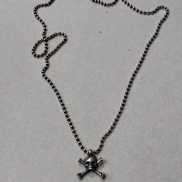 론원스 X 갤러리 디파트먼트 스컬&크로스본 스몰 펜던트 목걸이 925실버