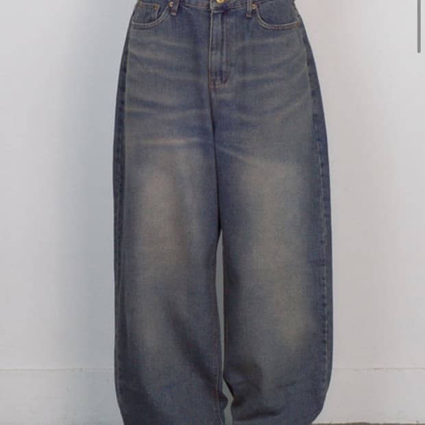 ootj 캣 데님 와이드 팬츠