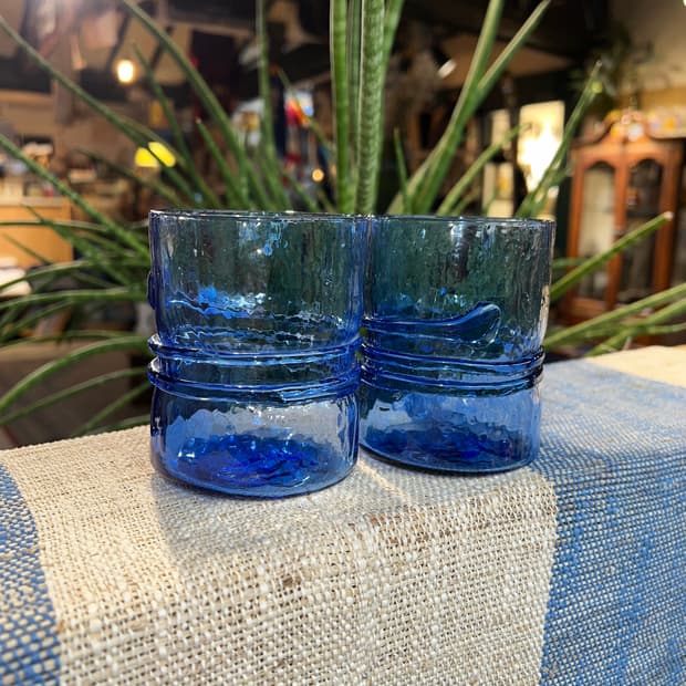 90 U.S.A studio hand blown Cobalt blue