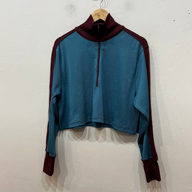Beams Boy 빔즈보이 하프집업 크롭 니트 탑 