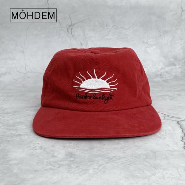[Unisex]워싱 선라이즈 일자캡