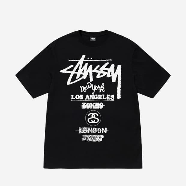 [L] 스투시(Stussy) 투어 티셔츠 - 블랙 (크림 구매)