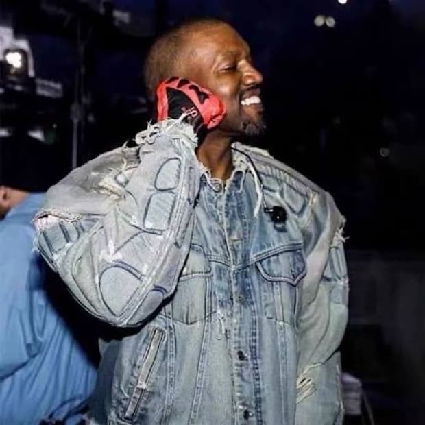 Yeezy gap balenciaga padded denim jacket