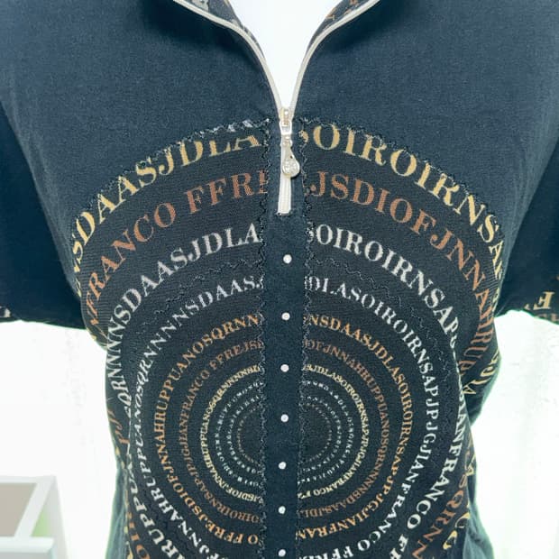 Half-Zip Graphic Print Short-Sleeve