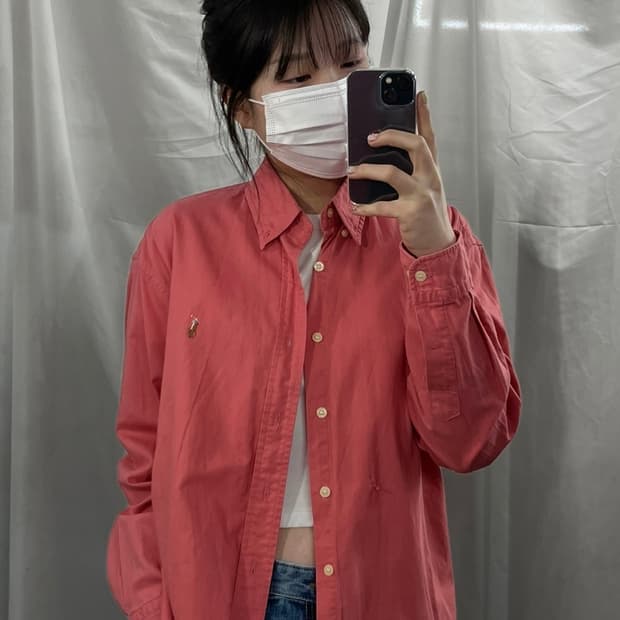 폴로 랄프로렌 인디언 핑크 셔츠 M