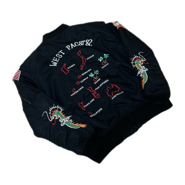 쇼트 west pac 자수 ma-1 붐버 자켓