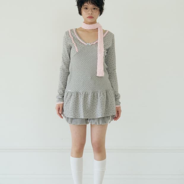 샤키리 셔링 원피스