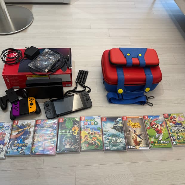 [일괄판매] 닌텐도 스위치 풀세트 + 게임 9개 + 계정게임4개