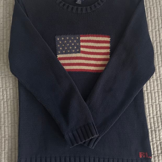 폴로랄프로렌 성조기 니트 블루택 