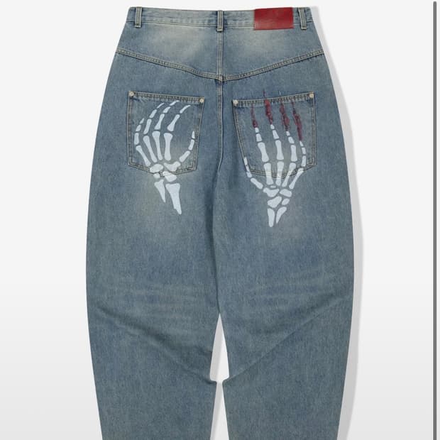 위캔더스 코인서울 SKELETON WIDE LOW DENIM PANTS