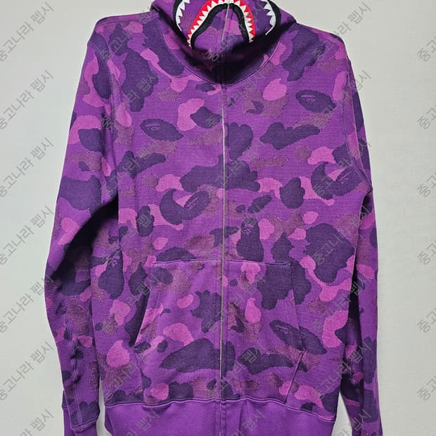 베이프 1st ponr 카모 샤크 후드집업 블랙 XL