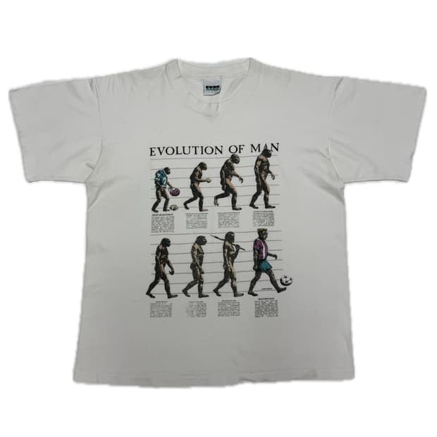 90s  EVOLUTION OF MAN   USA 빈티지 반팔 티셔츠