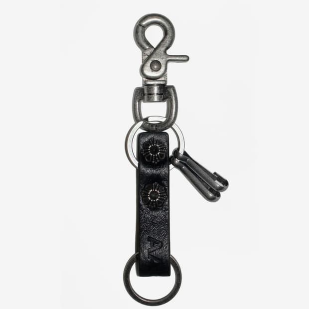 아캄 Studded Leather Keyring (Square)