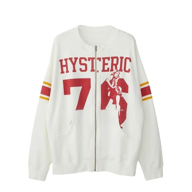 [새상품] 제니착용 히스테릭 글래머 히스테릭 76 오버사이즈 점퍼 화이트