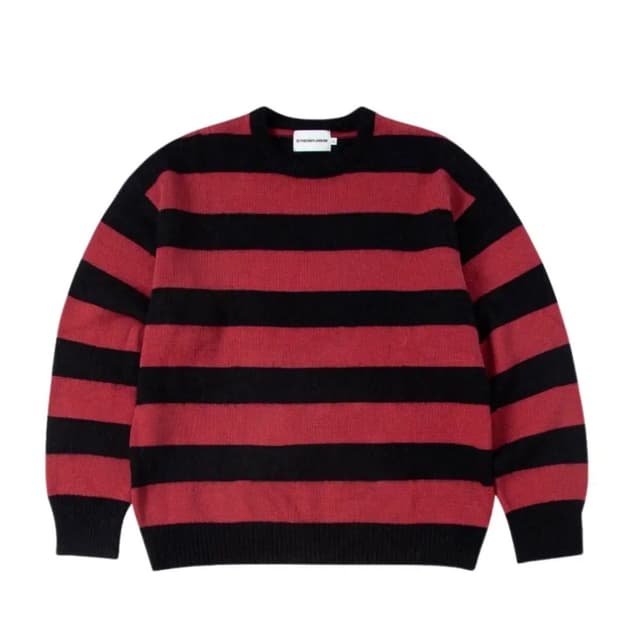 더바이닐하우스 모헤어 볼드 스트라이프 스웨터 레드 L