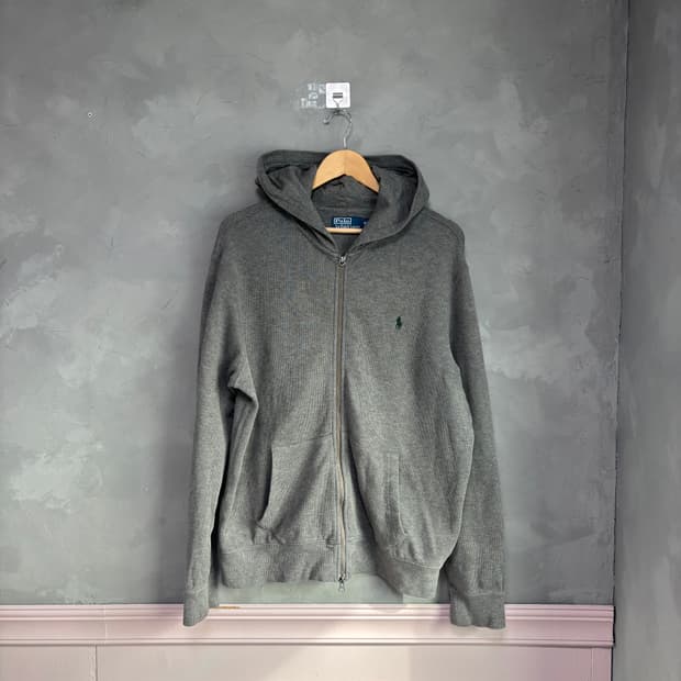 폴로 랄프로렌 투웨이 니트 후드집업 그레이