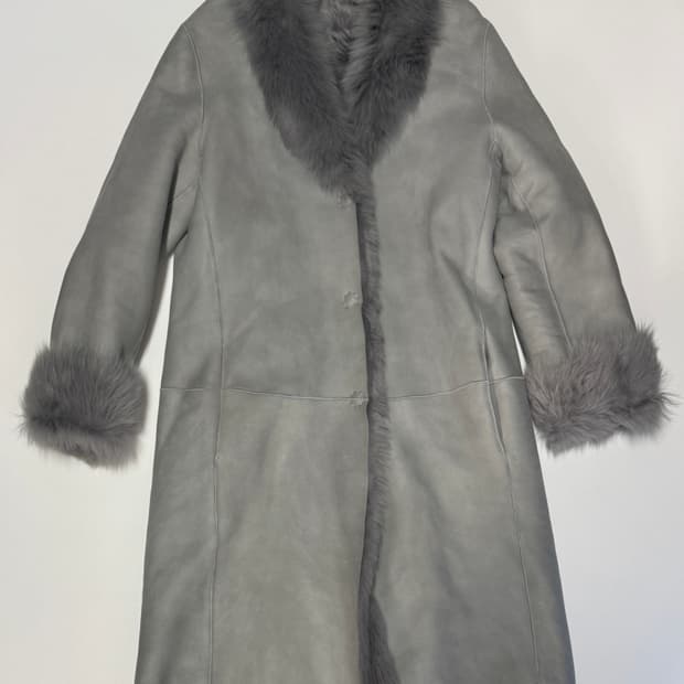 정품!! 여성 파비아나필리피 천연 모피 롱 무스탕 코트