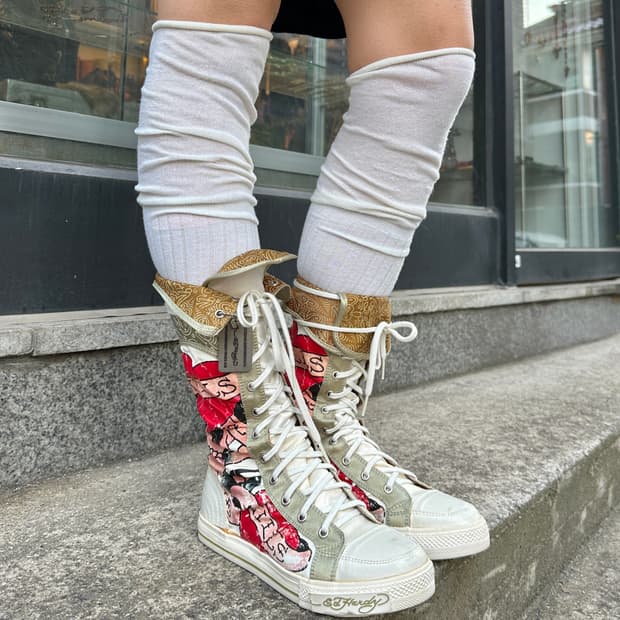 00s 데드스톡 새상품 에드하디 타투 스니커즈 부츠