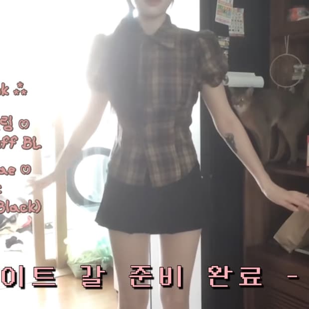 꿘나 체크 블라우스 