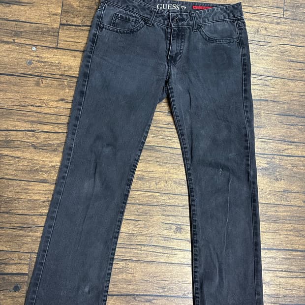 GUESS 여성 블랙 데님 팬츠 28 올드스쿨 빈티지