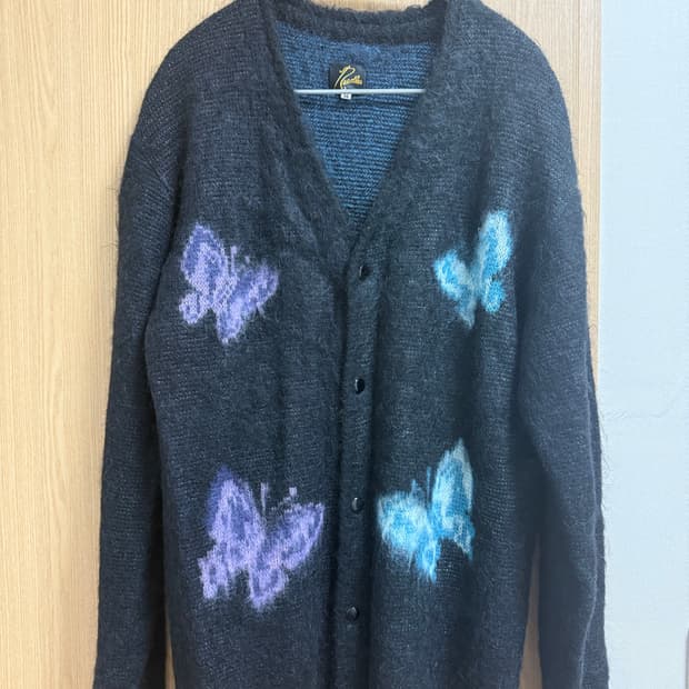 Needles 별주 빠삐용 모헤어 가디건 블랙