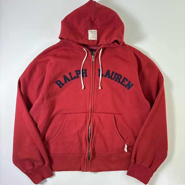 Polo  폴로 랄프로렌 90,s 스펠아웃 로고 핑크 후드집업 