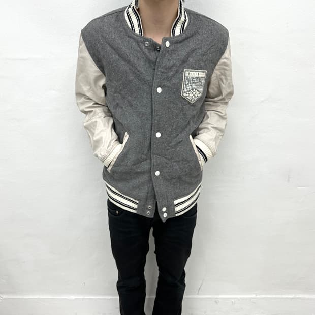 Diesel leather varsity jacket