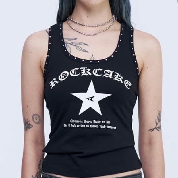 락케이크 Crystal Hotfix Sleeveless - Black