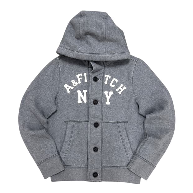 아베크롬비 그레이 버튼업 후드집업(L)