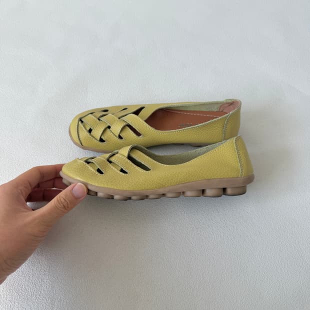 [EU37]Pre owned 레더 플랫슈즈