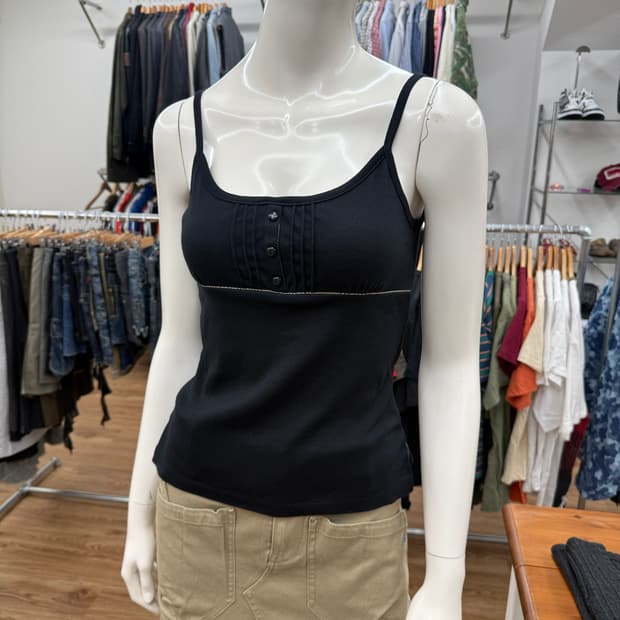 빈티지 CELE Gossip 블랙 슬리브리스