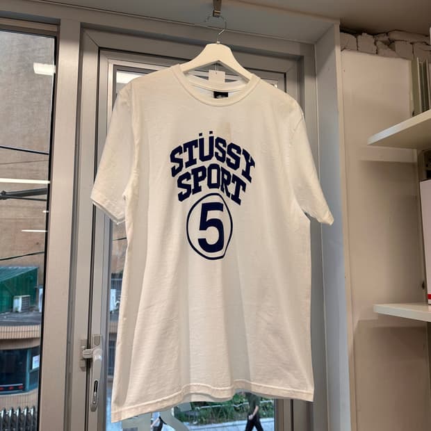 [M] 스투시 5 스포츠 티셔츠 화이트