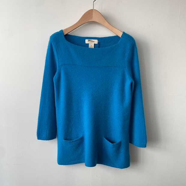 vintage turkishblue cashmere knit