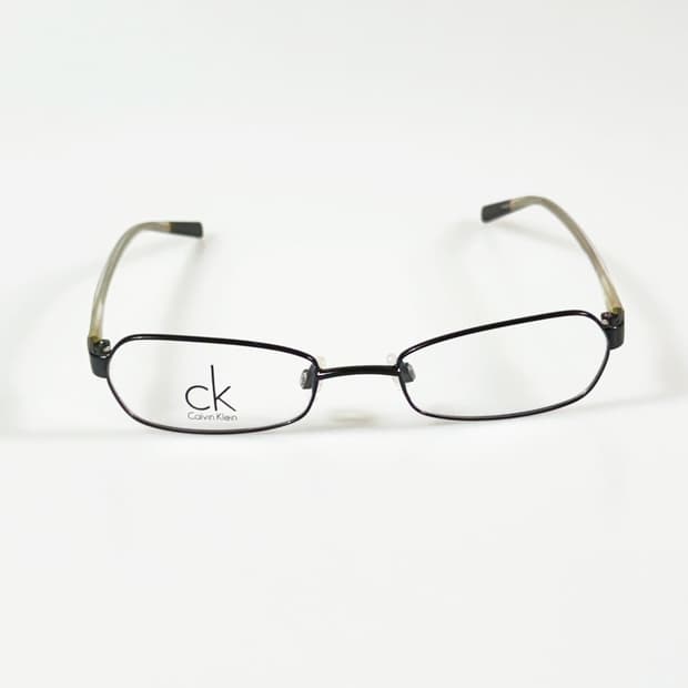 캘빈클라인 블랙 메탈 슬림 스퀘어 빈티지 안경
