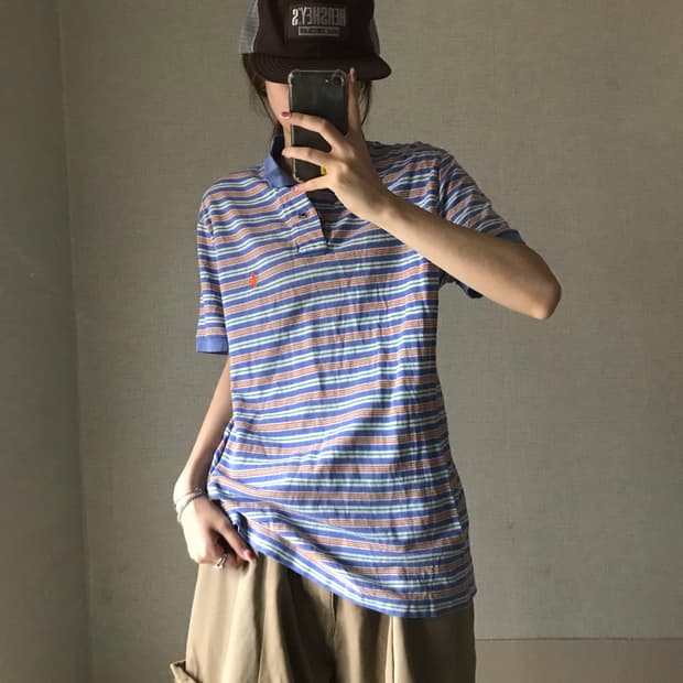 폴로 스트라이프 반팔pk