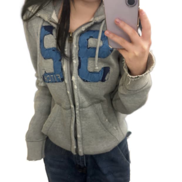 🩶아베크롬비 머슬핏 데미지 그레이 블루 후드집업🩶