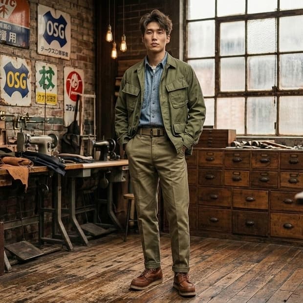 S급 헤지스 피즈(PHIZ) 밴딩 치노 팬츠 (M사이즈 / 카키 베이지)