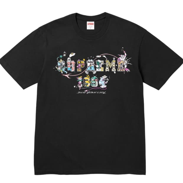 슈프림 바시티 티셔츠 블랙 - 24SS